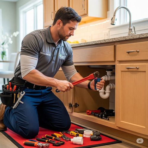 plomero trabajando en cañeria cocinas